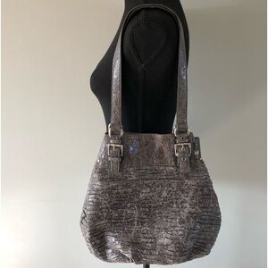 Women’s Joanel Gray Textured Faux Leather shoulder bag